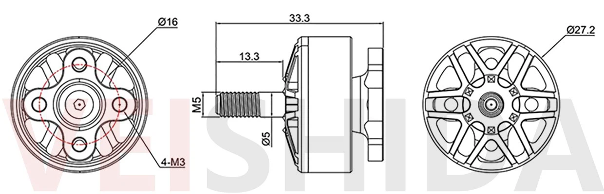 VSD-2207 high speed drone motor Design drawing VSD-2207 high speed drone motor Design drawing
